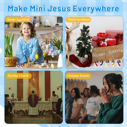 Corzeergi 100 Pcs Little Jesus Figures, Mini Jesus Figurines in Bulk, Small Jesus Loves You Figures, Miniature Baby Jesus Resin to Hide, Pocket Gifts