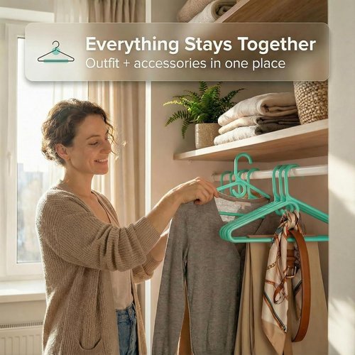 DEILSY™ Heavy Duty Aqua Hangers - Strong Plastic Clothes Hangers for Shirts, Jackets, & Pants | Pack of 10