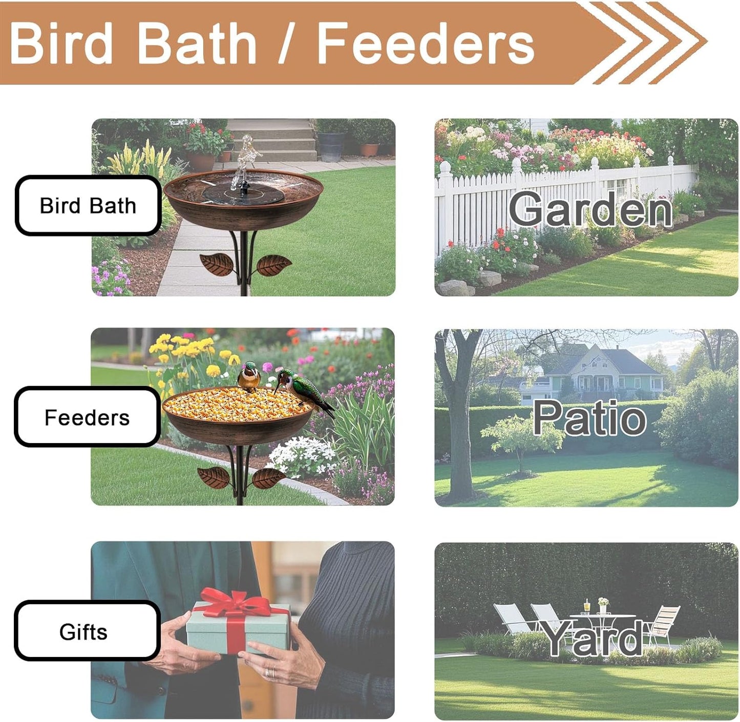 Metal Bird Bath - 12" Diameter Bowl with Stable Stake for Outdoor Garden Decor | 0.7 Gallon Capacity
