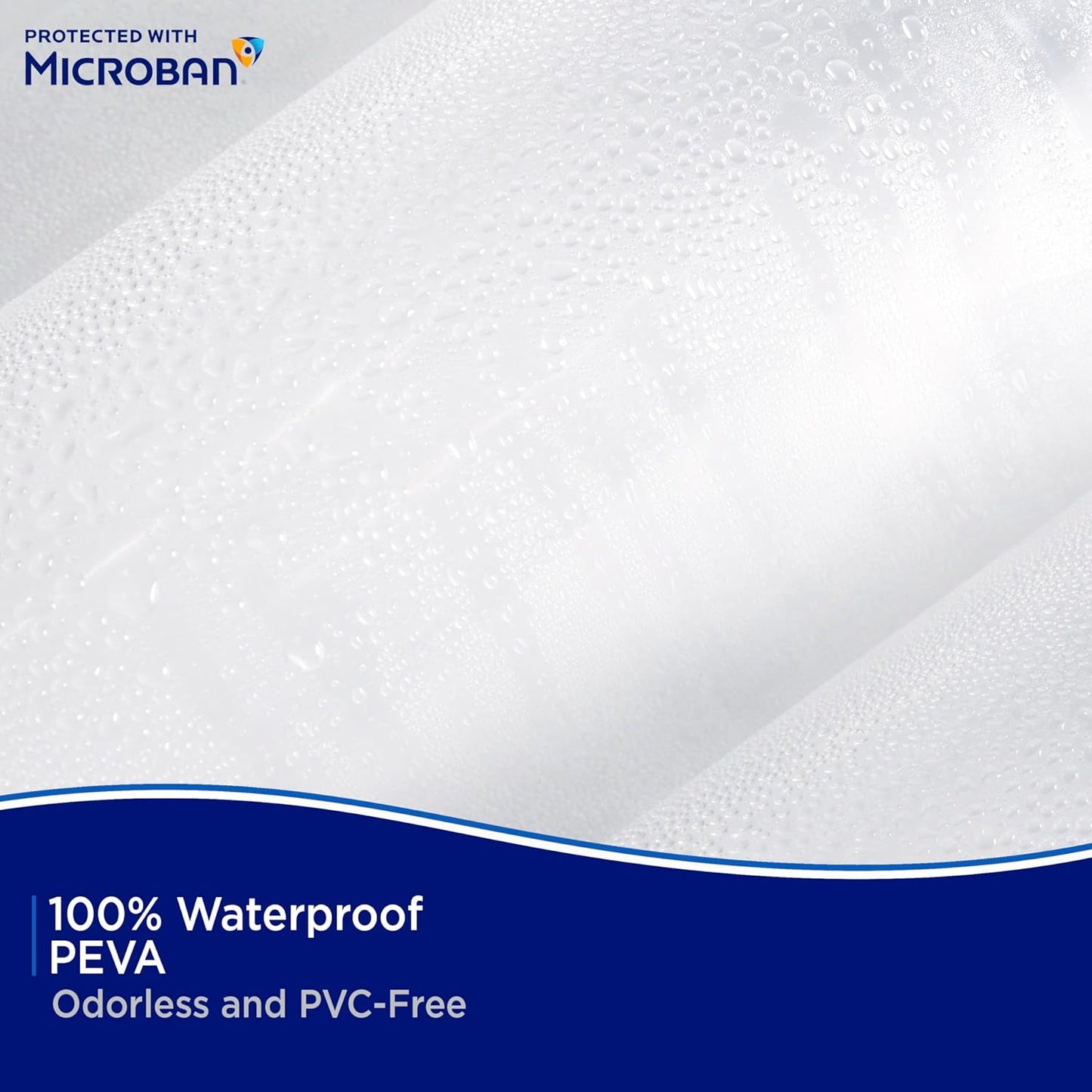 Kenney – Waterproof PEVA Shower Curtain Liner | Medium-Weight Design with Rust-Resistant Grommets, 70" x 72", Clear