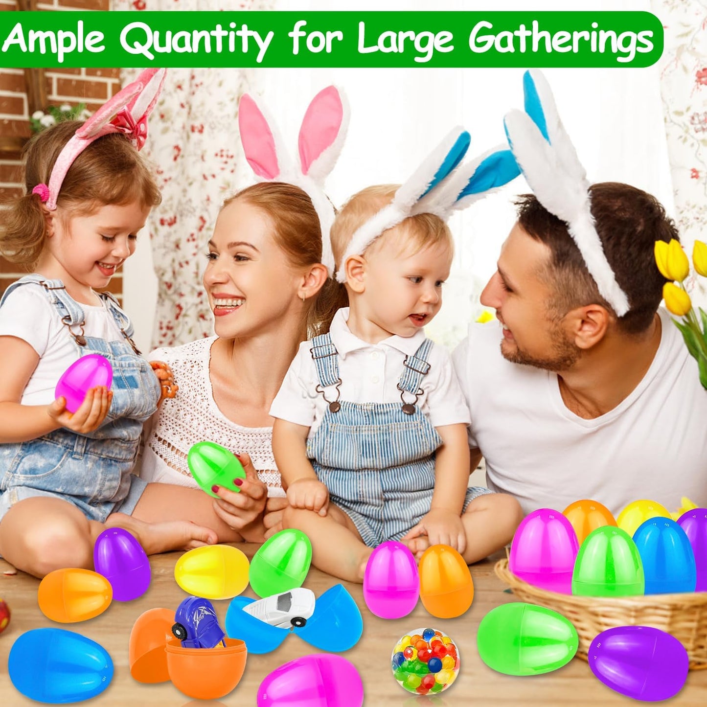 TURNMEON 500 Count 3.1 Inch Large Plastic Easter Eggs Bulk Fillable Empty Eggs for Easter Basket Stuffer Filler Eggs Hunt Filling Treats Theme Party Favors Classroom Prize Supplies Decoration