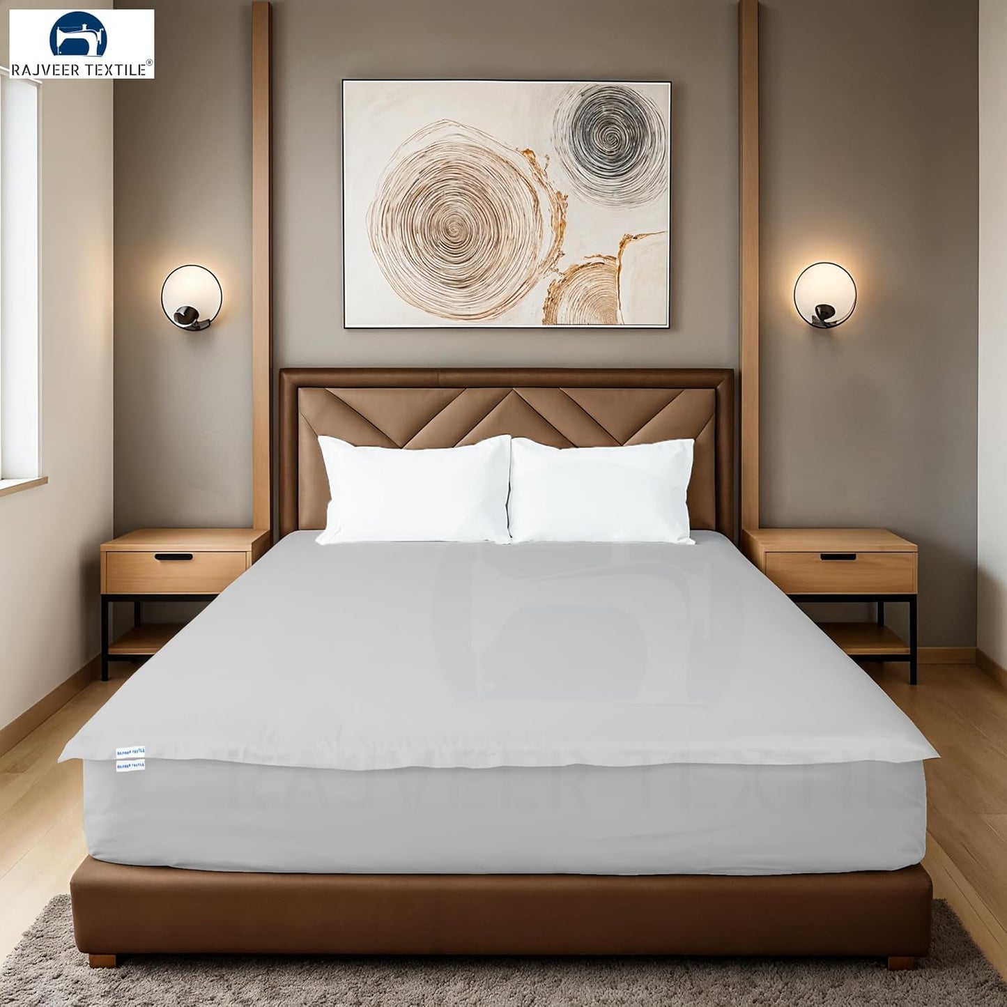 Zip On Fitted Sheet - Soft 600 TC Cotton | Easy Change Queen Size with 18” Deep Pocket - Light Grey