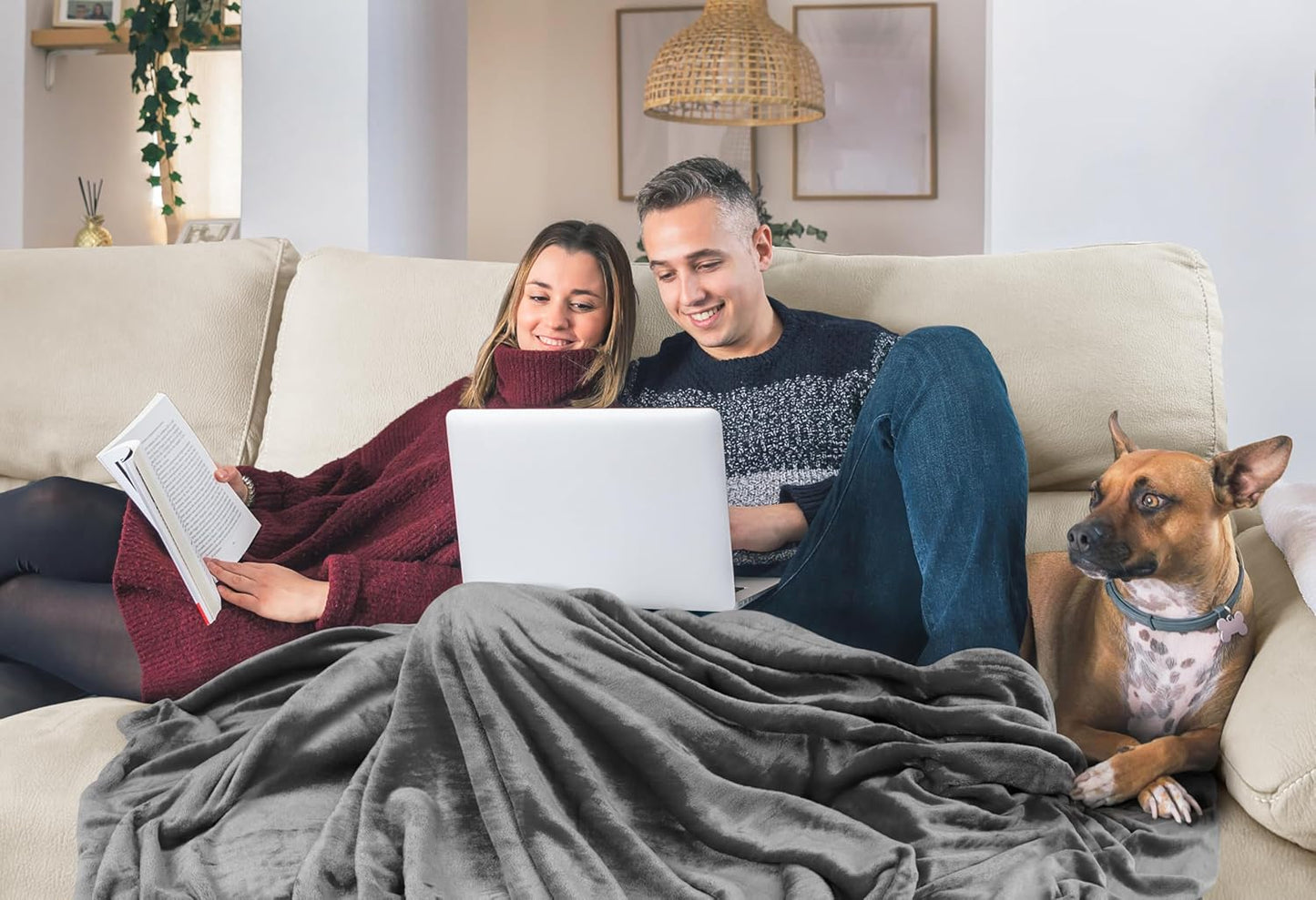 Utopia Bedding Grey Fleece Blanket - Luxury Soft King Size (90x102 Inch) | Bulk Pack of 9