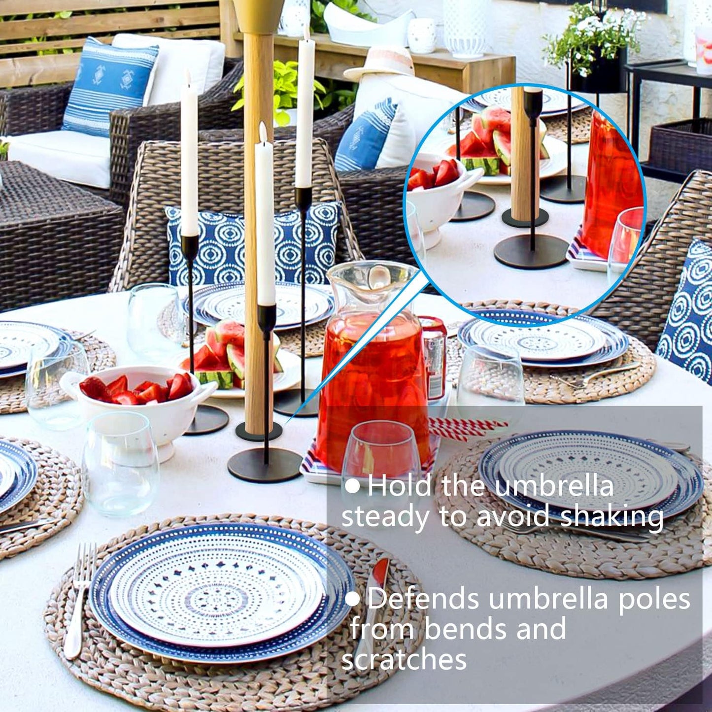 Patio Table Umbrella Hole Ring Plug - Cone Wedge Holder for 1.5in Outdoor Umbrellas | 1 Pack