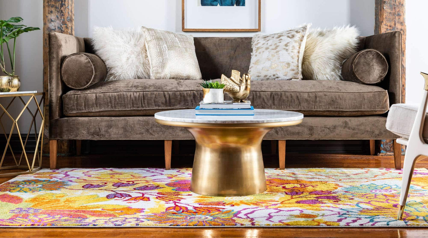 Unique Loom Lyon Collection Area Rug - Kennedy (4' x 6' Rectangle, Ivory/ Green)