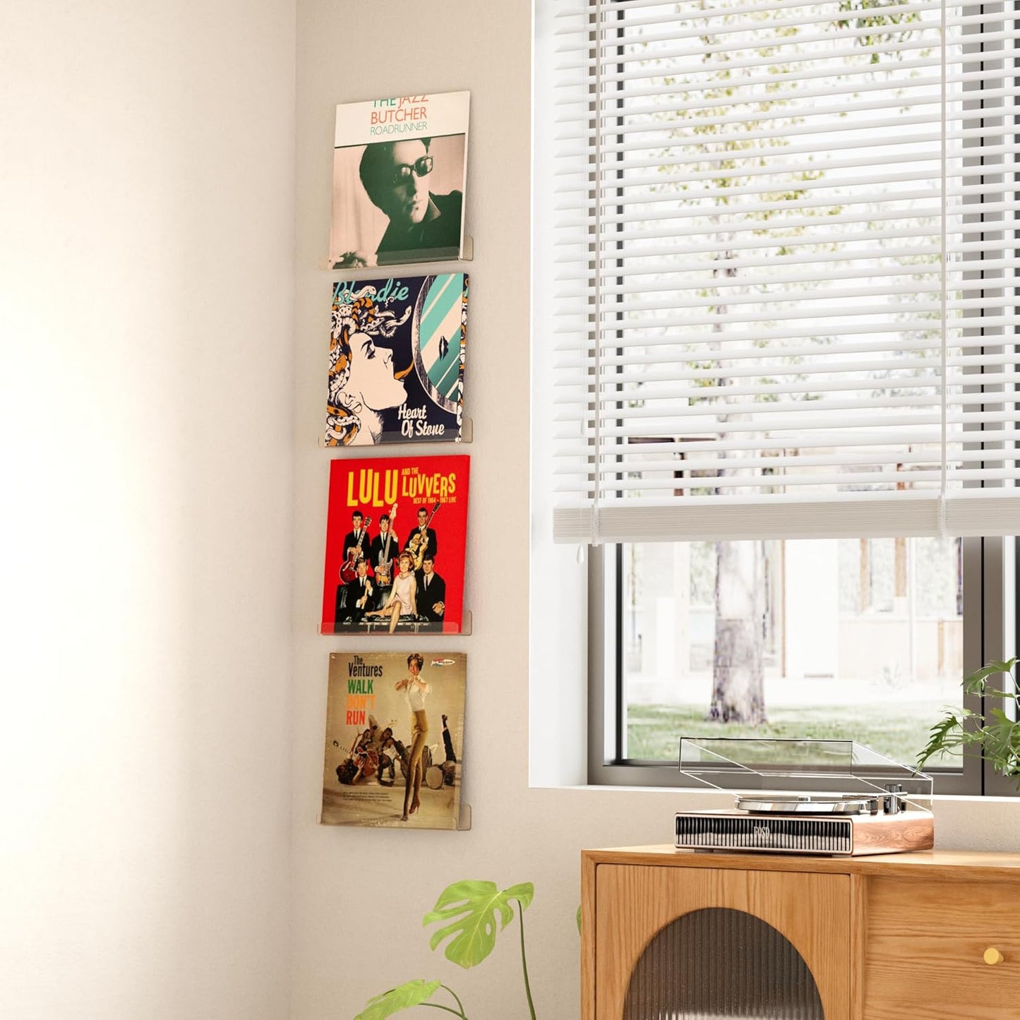 Upsimples Vinyl Record Wall Mount Shelves - 12" Clear Acrylic Album Display & Storage | Perfect for Kids' Bookshelf & Magazine Rack
