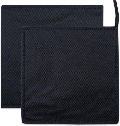 DII Collapsible Storage Bin Set - Non-Woven Fabric Organizer Cube, Black, 11x11x11 Inches, 2 Count