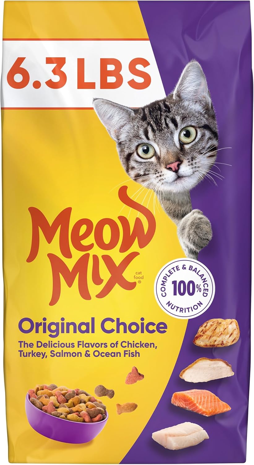 Meow Mix Original Choice Dry Cat Food - Nutritious Formula for Healthy Cats | 6.3 lb Bag