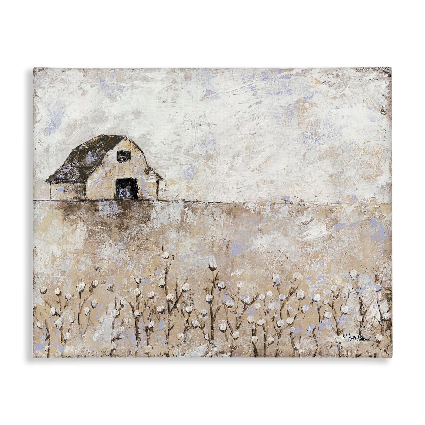 Stupell Industries 'White Barn Distressed Landscape', Canvas Art, 40 x 30 Inches, Easy to Hang and Sturdy, Made in USA, by Britt Hallowell