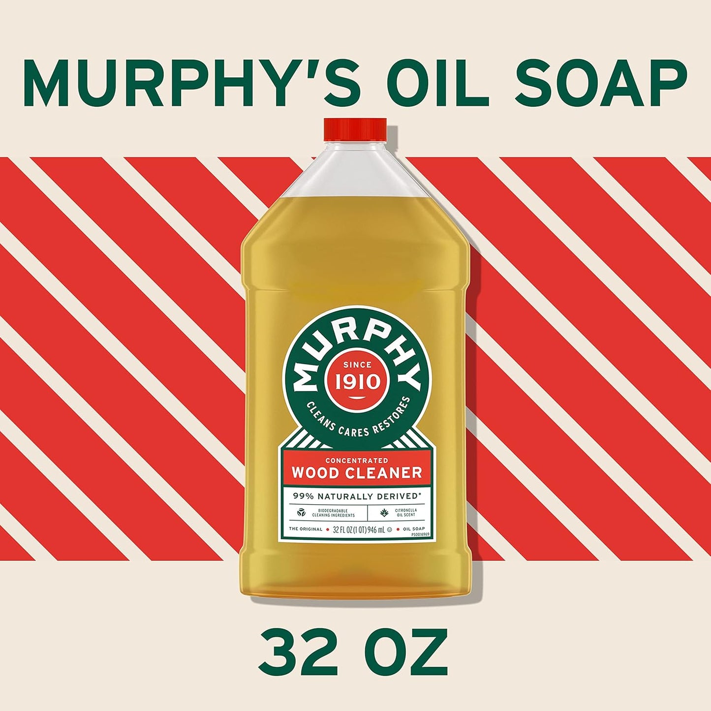 Murphy Oil Soap | Concentrated Wood Cleaner - No-Rinse Formula with Citronella Scent | 32 fl oz (3 Pack)