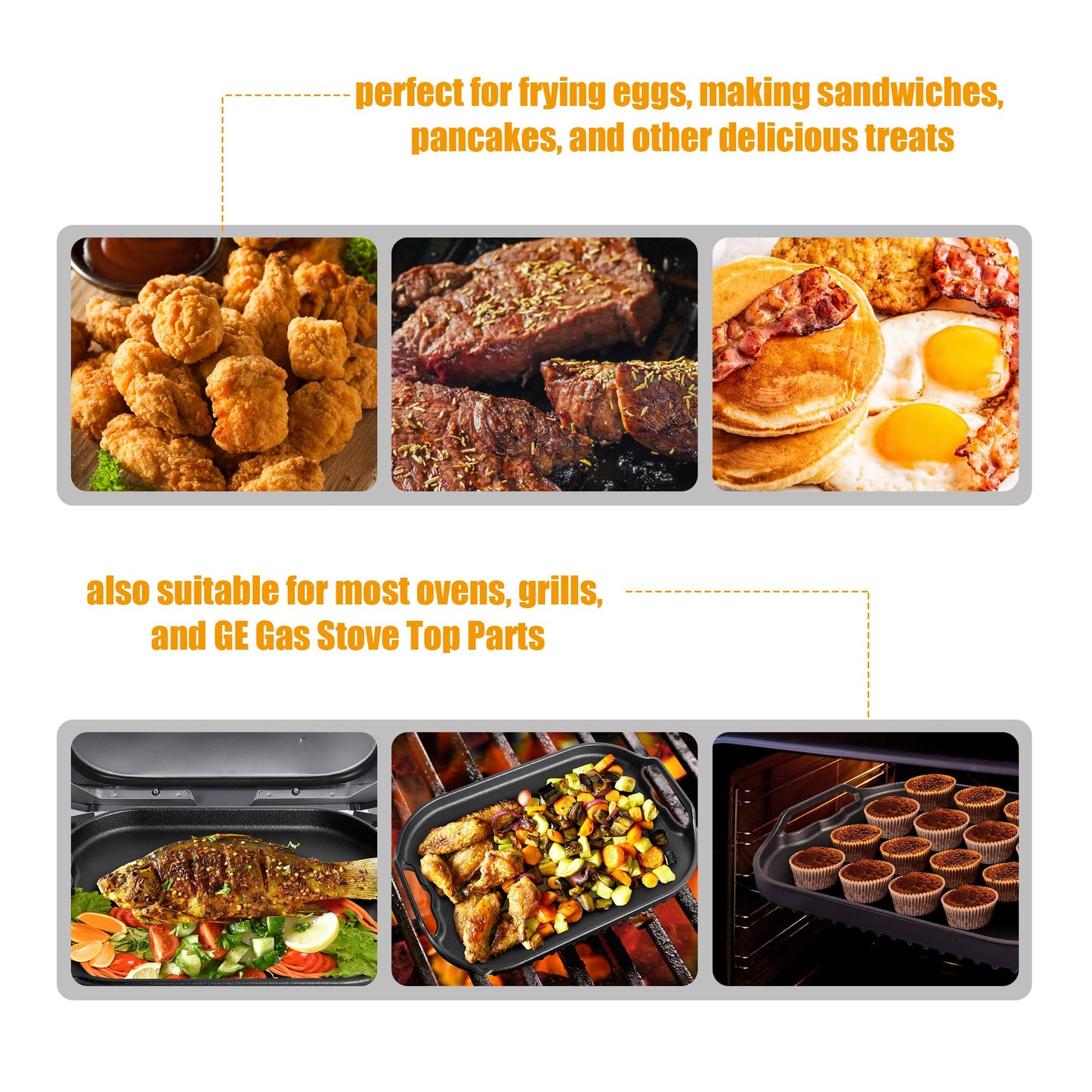 BBQ PLUS Flat Top Griddle for Ninja IG651 Foodi Smart XL Pro 7-in-1 Indoor Grills,BBQ Grill Griddle Plate Replacement for Ninja Foodi Indoor Grill,Non-Stick