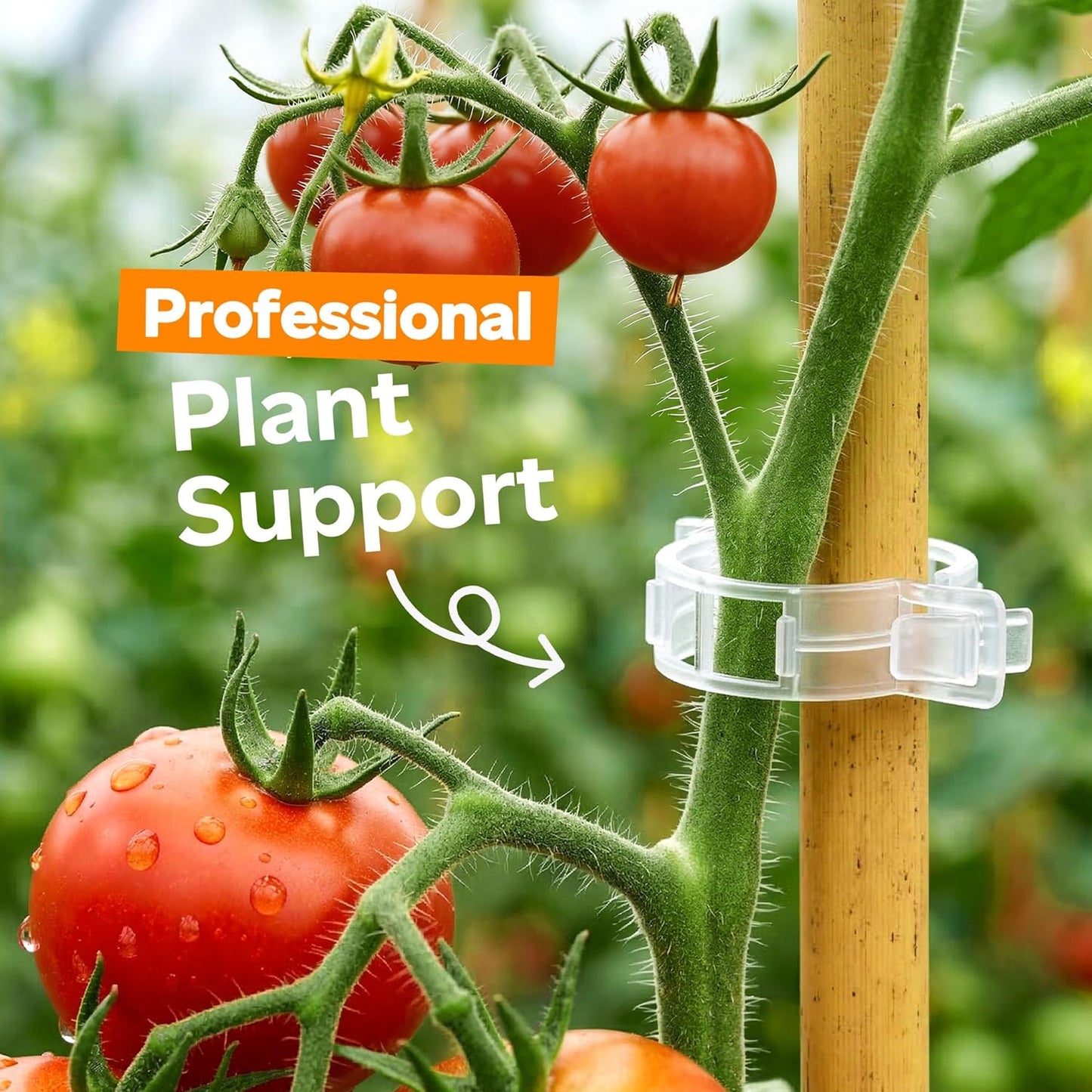 Skiennix 100pcs Tomato Clips - Reusable Plastic Trellis Support for Healthy Climbing Plants