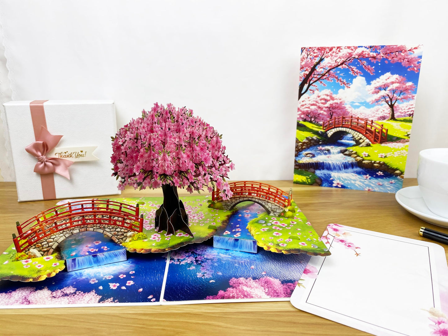 3D Pop Up Greeting Card – Handmade Cherry Blossom Tree Card for Spring, Birthday, Mother's Day, Wedding – Laser Cut Sakura Card with Envelope – Unique Floral Gift for Women, Friends, Family