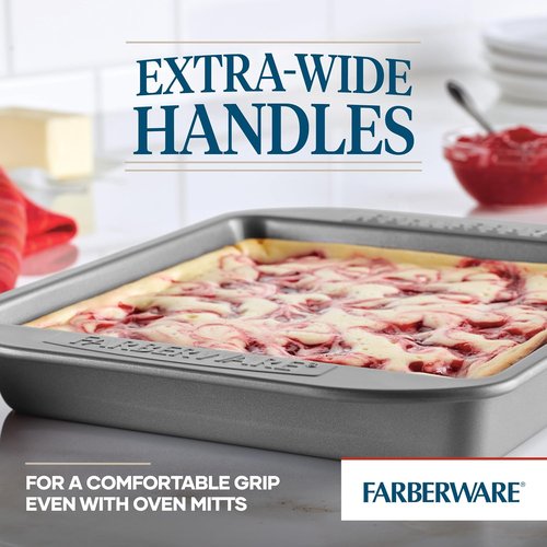 Farberware Nonstick Bakeware | 9-Inch Square Cake Pan in Gray - Effortless Baking & Cleanup
