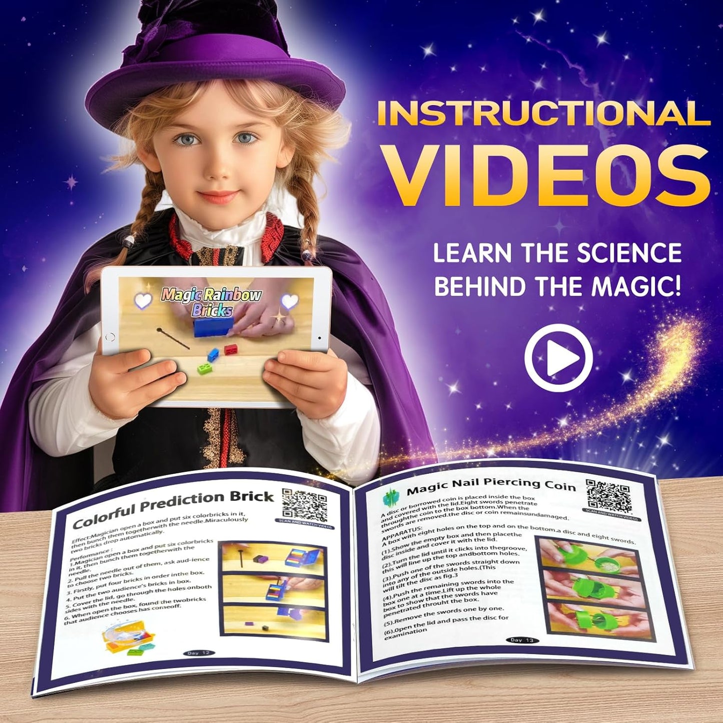 Magic Set Tricks Advent Calendar 2025 - Engaging STEM Toys for Kids Aged 8-12 | Perfect Christmas Gift