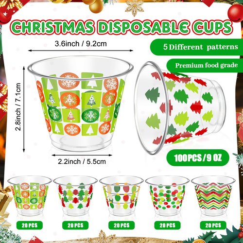 Eaasty 100 Pcs Easter Cups Bulk 9 oz Easter Party Favors Disposable Bunny Eggs Rainbow Small Clear Plastic Cups Yellow Green Pink Spring Drinking Supplies for Punch Snacks Juice