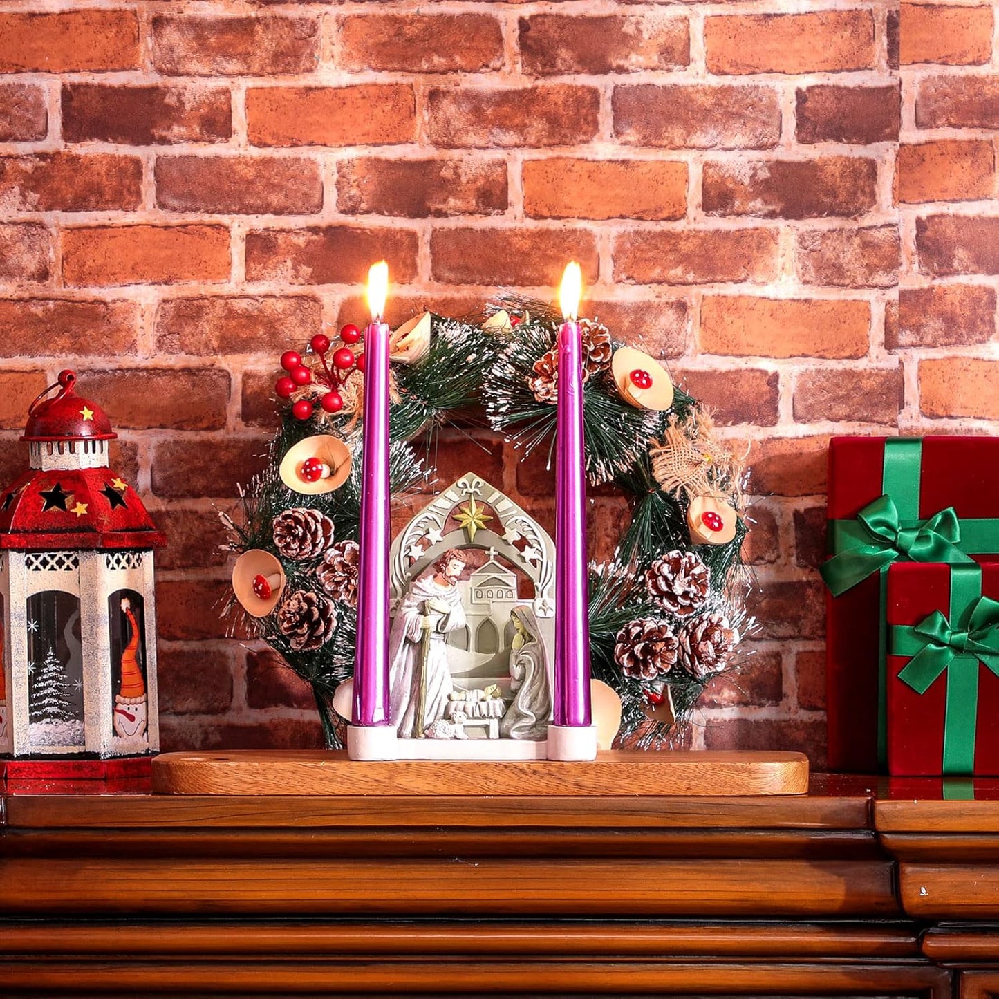 Regine Switzerland Nativity Advent Candle Holder - Holy Family Scene | Elegant Christmas Decor