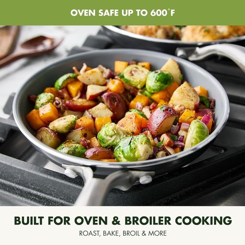 GreenPan Swift 8" Ceramic Nonstick Frying Pan - PFAS-Free, Dishwasher & Oven Safe, Black