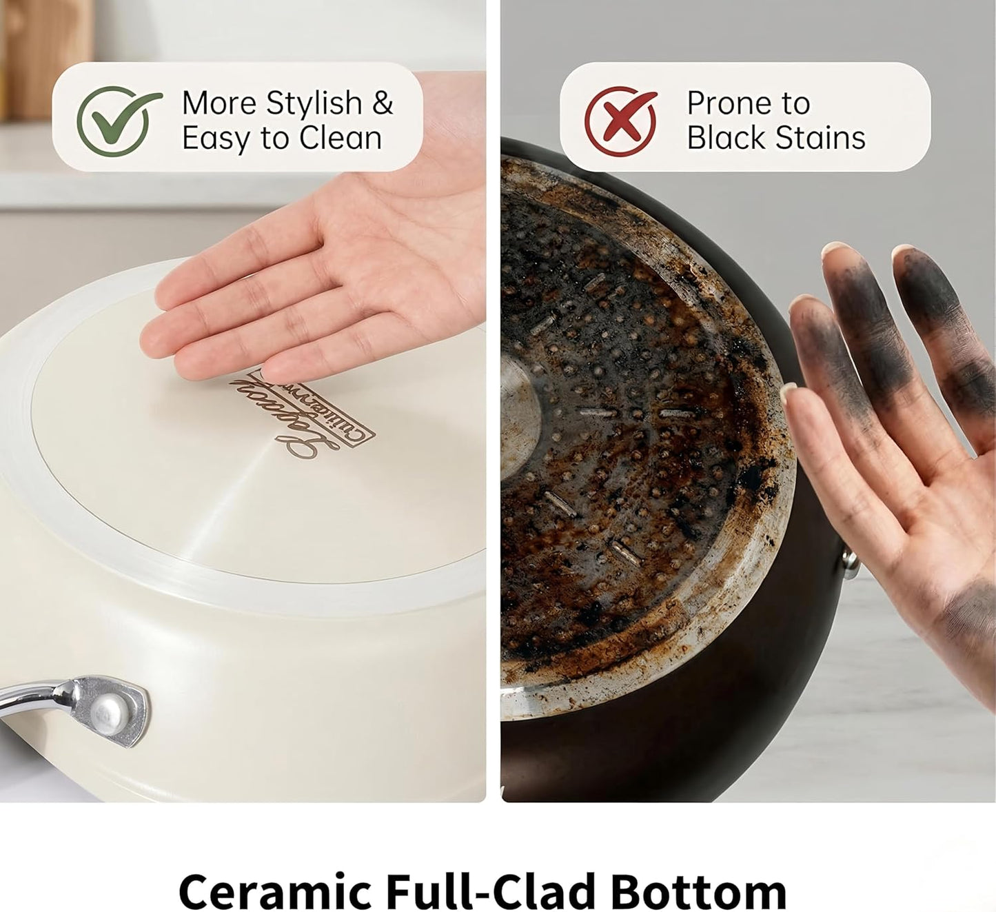 Skiennix 8 Inch Ceramic Nonstick Frying Pan - Eco-Friendly, PFAS/PFOA-Free, Induction Compatible, Dishwasher Safe