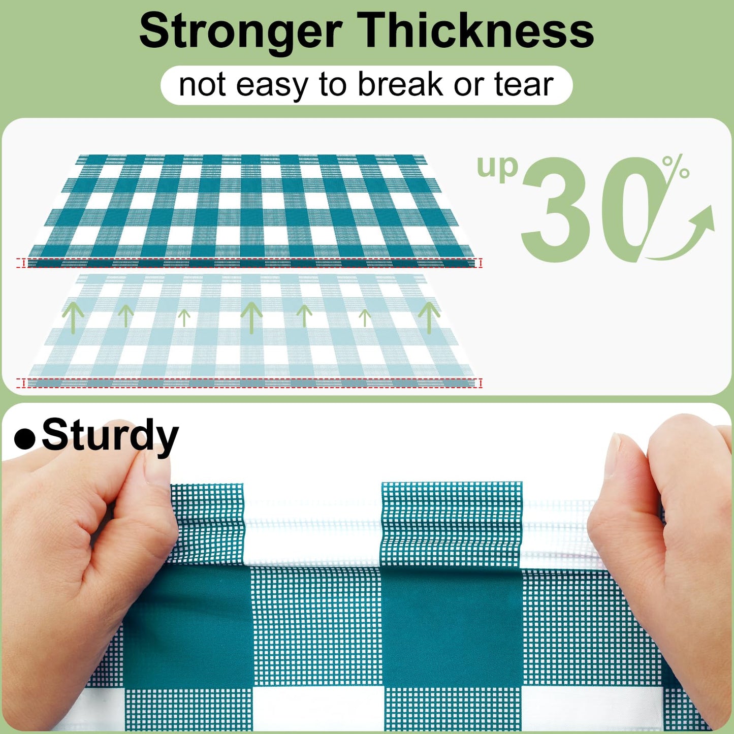 misaya 10 Packs Buffalo Disposable Table Cloth, 54 x 108 Inch Waterproof Plastic Tablecloth, Rectangle Turquoise and White Checkered Table Covers for Picnic, Birthday, Party