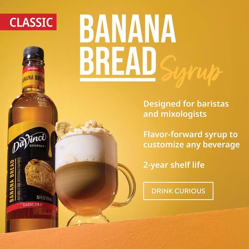 DaVinci Gourmet Banana Bread Syrup - 25.4 Fl Oz | Delicious Flavor for Baking & Beverages