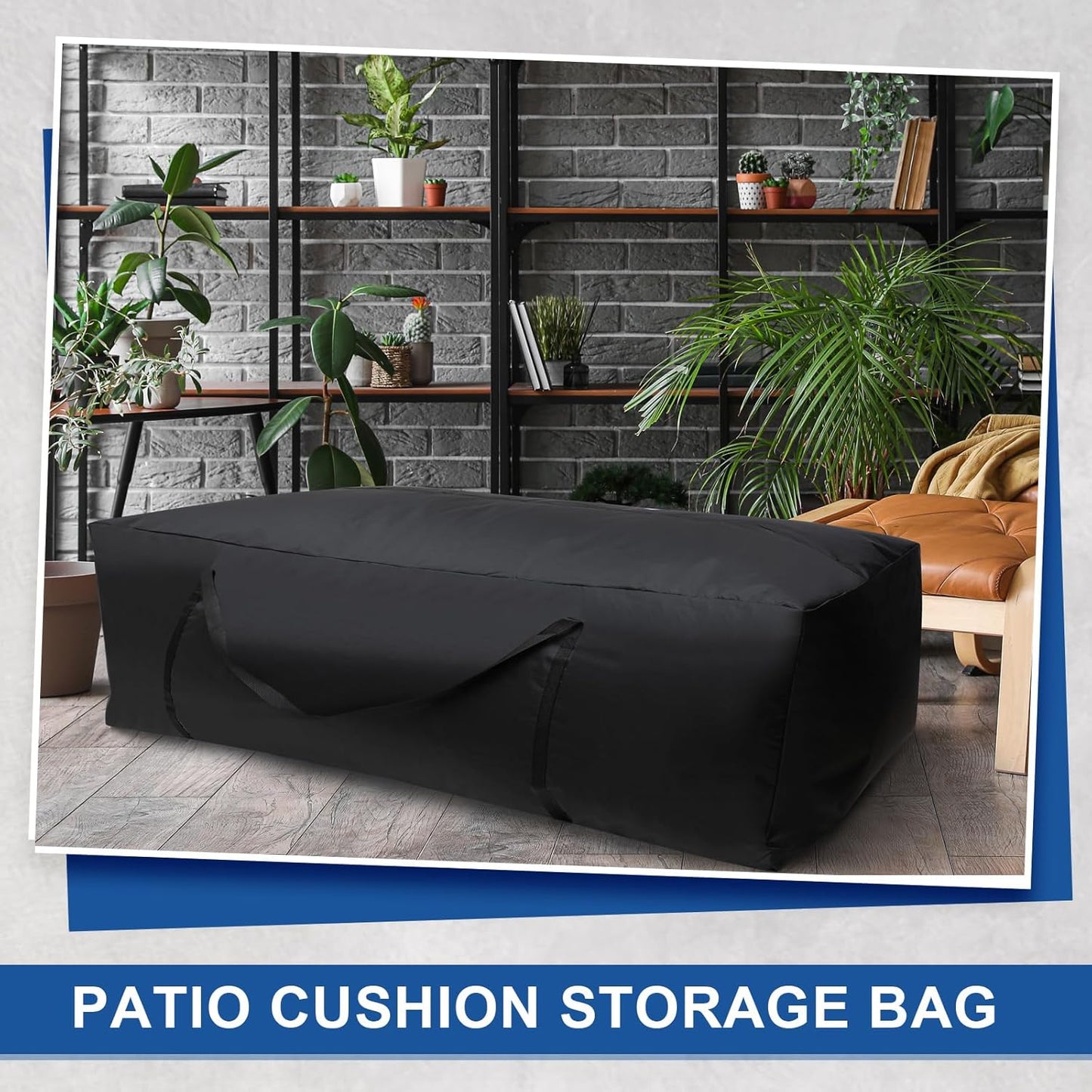 Silkfly Waterproof Outdoor Cushion Storage Bags - Extra Large 68 Inch with Handles | Durable 420D Oxford Fabric - Black