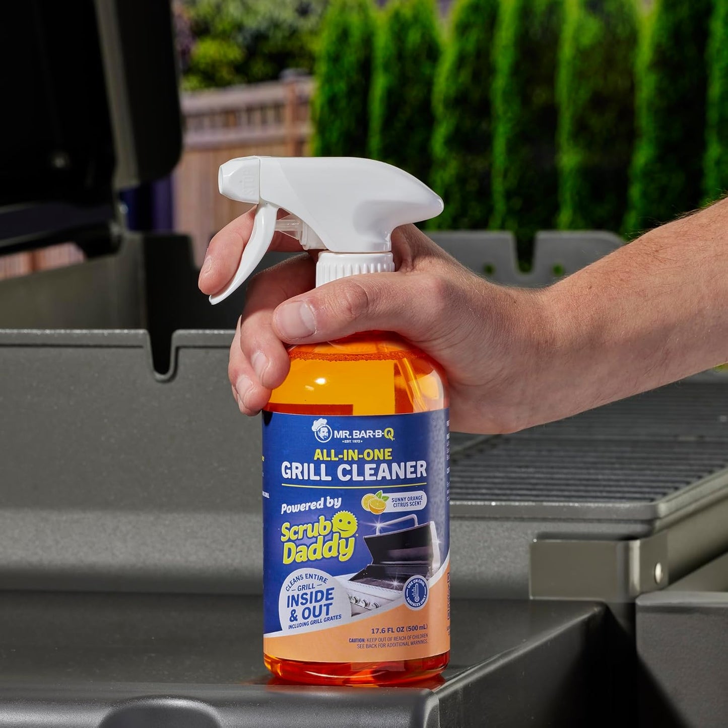 Mr. Bar-B-Q Grill Cleaner - All-In-One Solution Powered by Scrub Daddy for Effortless Cleaning