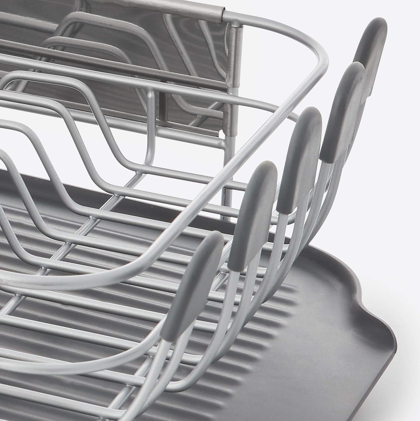 KitchenAid Dish Rack - Compact & Space-Saving Rust Resistant Design with Self-Draining Board | 16.06-Inch, Gray