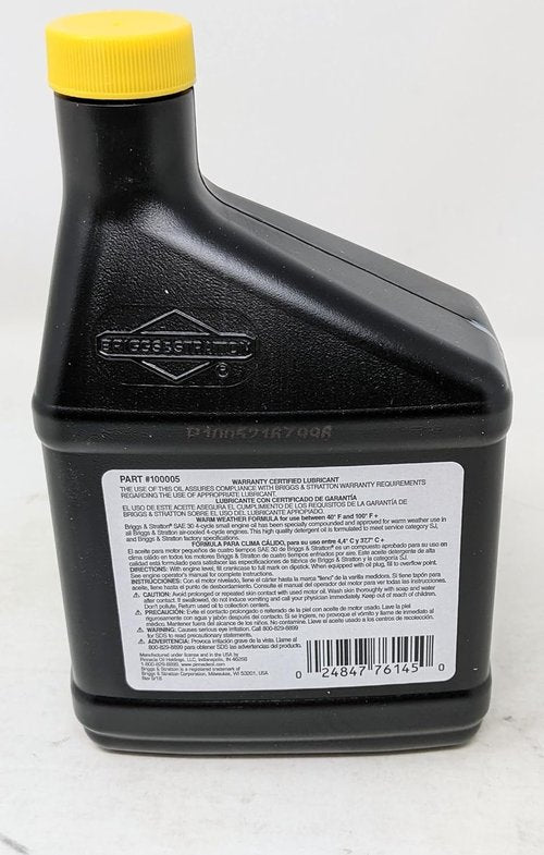 Briggs and Stratton SAE 30 Engine Oil - 18oz Bottle with Fuel Treatment | Pack of 2