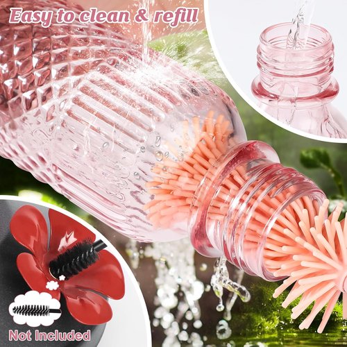 Feed Garden Glass Hummingbird Feeder - 16oz Capacity, Ant Moat & Bee-Proof Ports, Easy to Clean, Pink