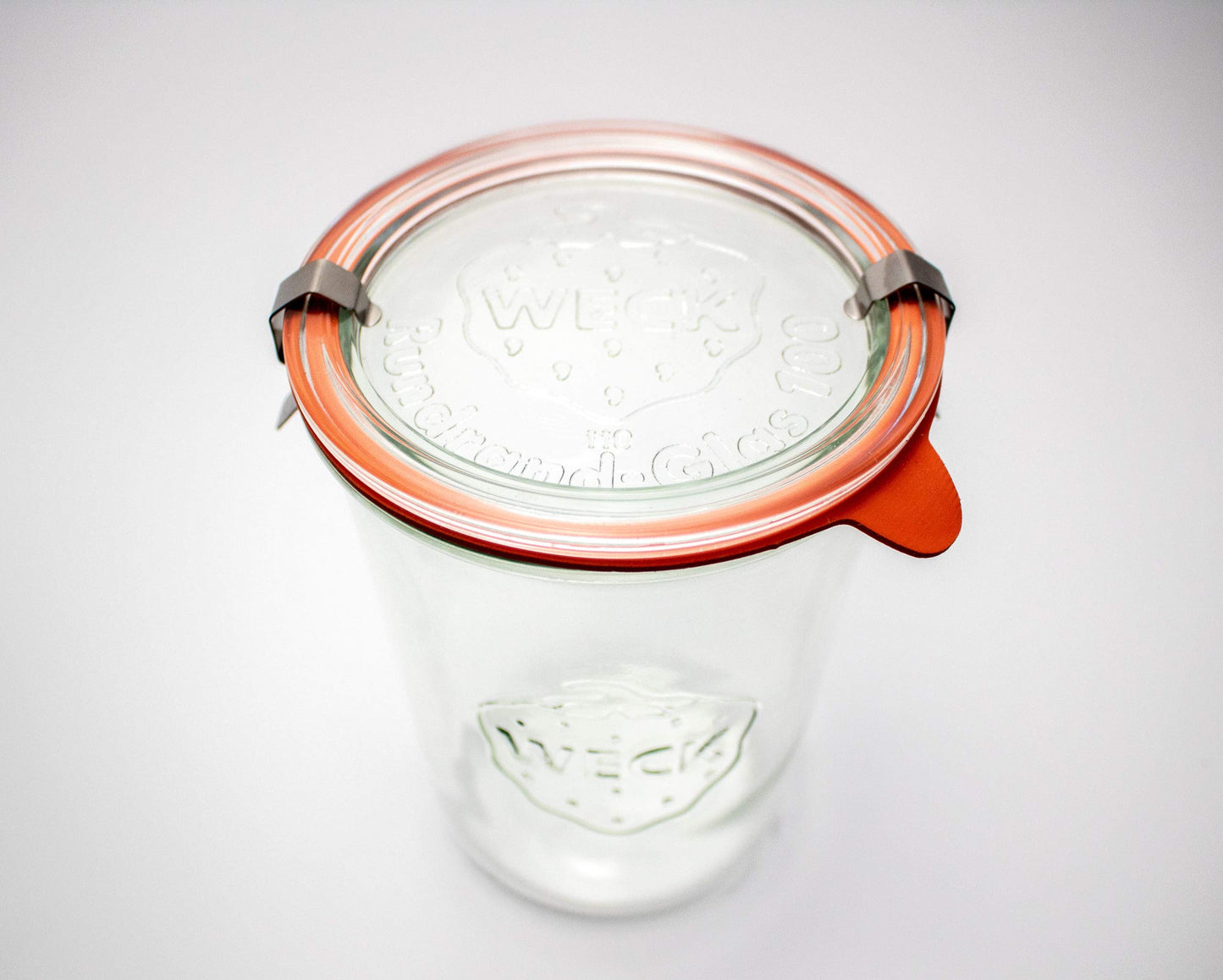 Weck Canning Jars 743 - Weck Mold Jar Made of Transparent Glass - Eco-Friendly Canning Jar - Food Storage Container with Lid Airtight - 3/4 Liter Tall Jar Includes (1 Jar, Glass Lid & Wooden Lid)