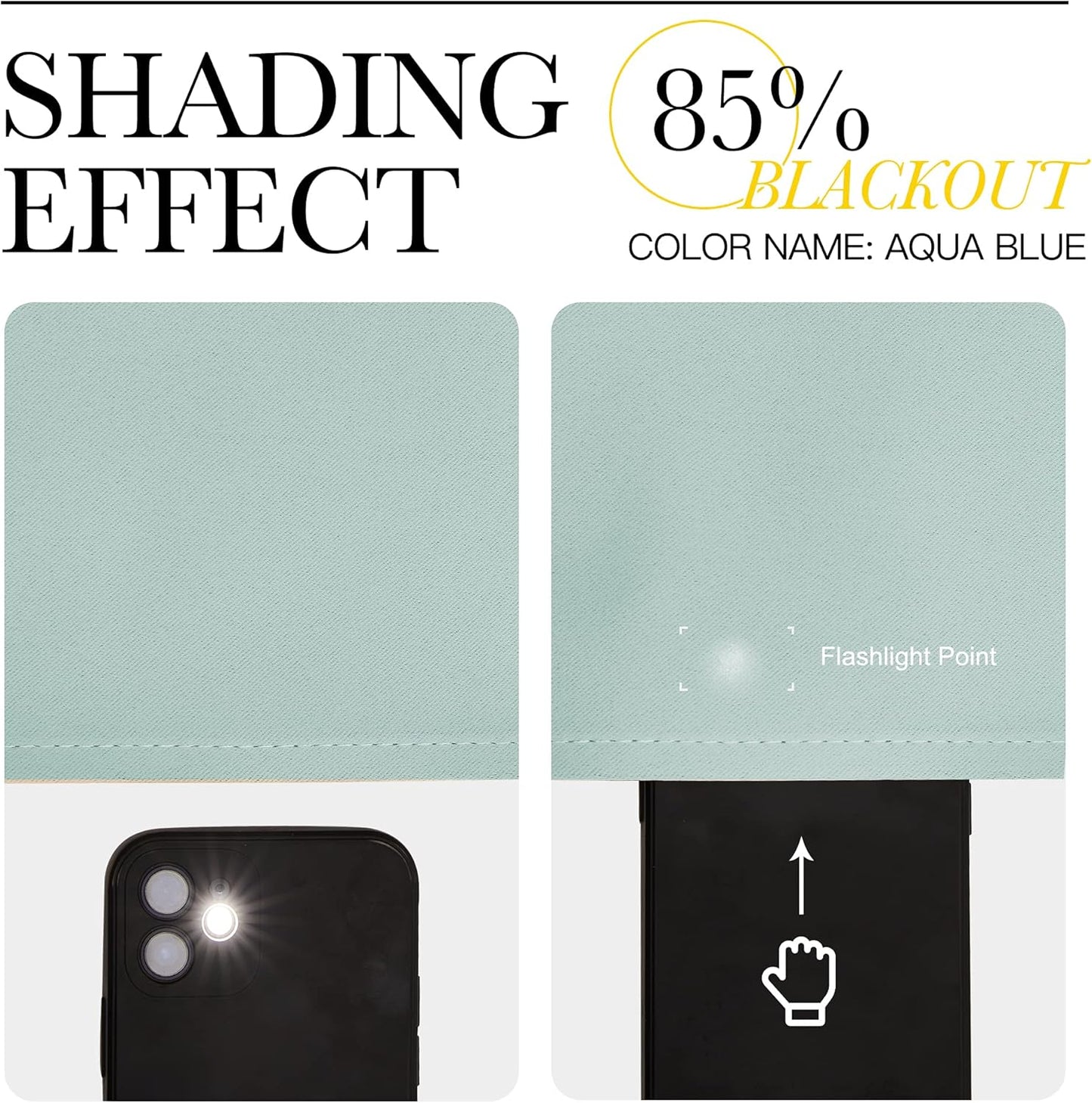 NICETOWN Aqua Blue Room Darkening Curtains - Thermal Insulated Grommet Drapes (Set of 2, 42" x 50")