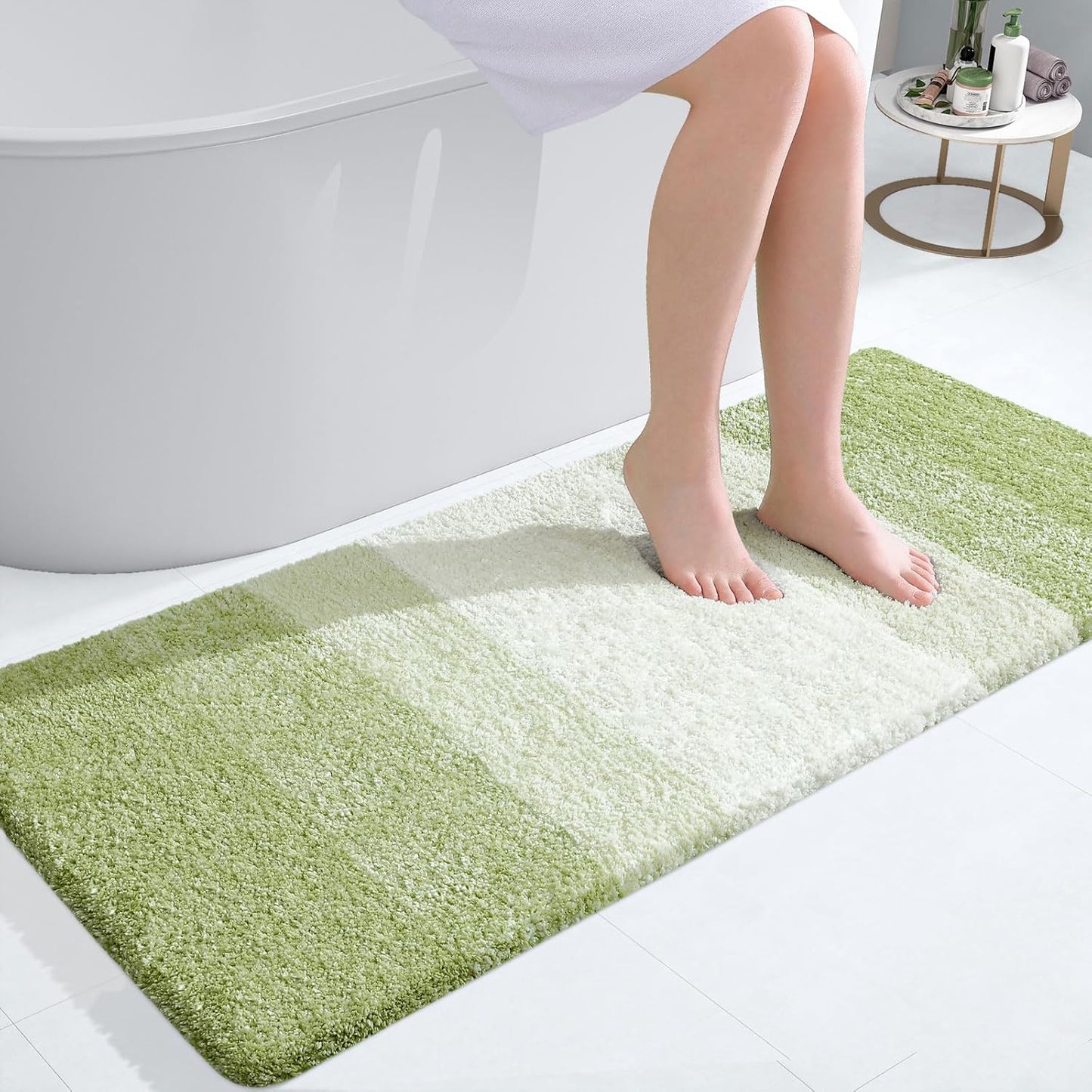 OLANLY Bathroom Runner Rug - Extra Soft Microfiber Mat, Quick Dry, Rubber Backing | 47"x20", Mustard Yellow