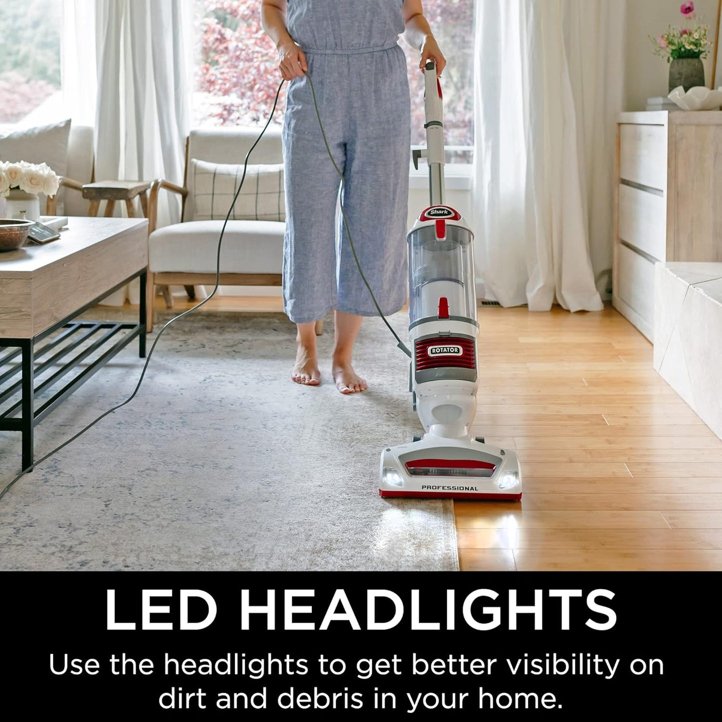 Shark NV501 Rotator Vacuum - Professional Lift-Away Design with HEPA Filter & LED Headlights | White/Red