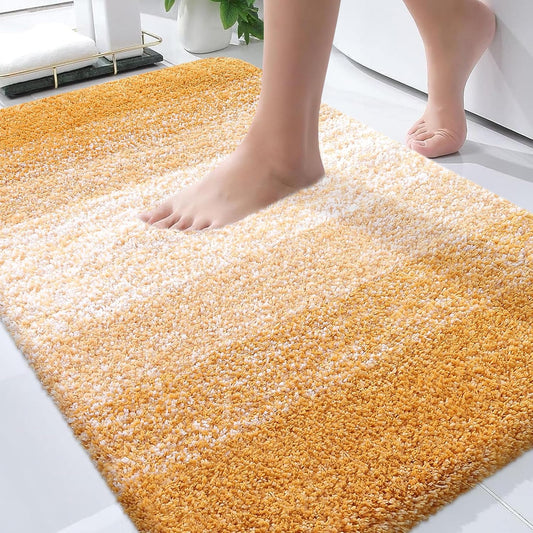 OLANLY Bathroom Rugs - Extra Soft Microfiber Mat | Quick-Dry, Machine Washable, 36x24, Golden Yellow