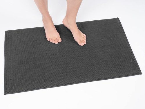Cotton Paradise 100% Cotton Bath Mat - Non-Slip, Soft & Absorbent, 20x34 Inch, Dark Gray