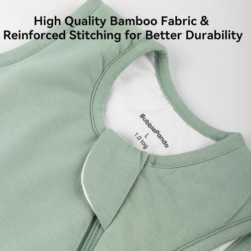 BubblePanda Sleep Sack - Soft Bamboo Toddler Sleeping Bag for 18-24 Months | 2-Way Zipper, 1.0 Tog