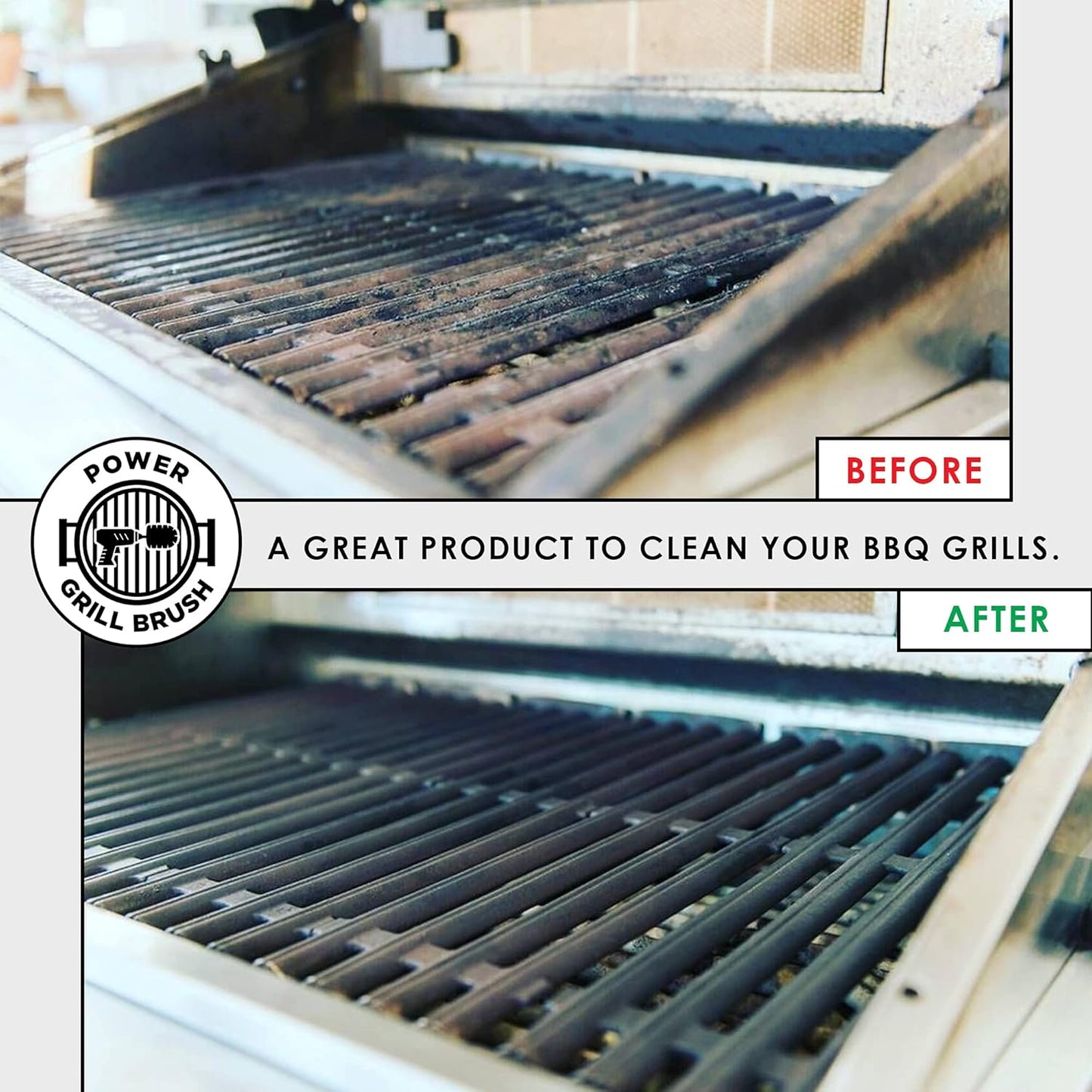 Power Grill Brush | 5-Piece BBQ Cleaning Kit - Nylon Safe Bristles, Wire-Free Design for All Grill Types