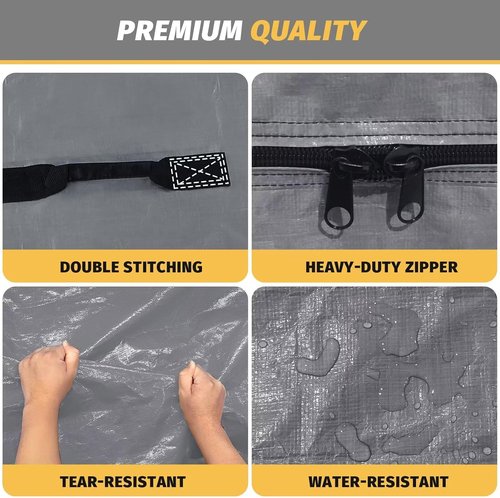 BETU Twin Mattress Protector - Waterproof Cover with 8 Heavy-Duty Handles & Zipper | Extra Thick, Grey (77x42x13.5)