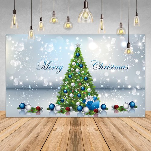 GOER 78-Inch Christmas Banner - Festive Party Decorations with Merry Christmas & Tree Design