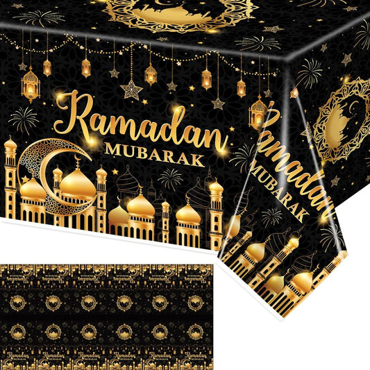 tineit 3 Pieces Ramadan Table Cloth, Ramadan Mubarak Table Decorations, Ramadan Decor Table Covers, Ramadan Decorations for Home Eid Mubarak Table Cloth