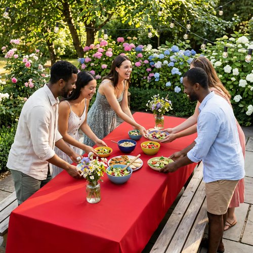 Heneger CozRhythm 8 Pack Red Tablecloth 60 x 126 Inch Rectangular Table Cloth for 8 Foot Rectangle Tables, Wrinkle Resistant Washable Polyester Fabric for Holiday Buffet Wedding Party and Banquet