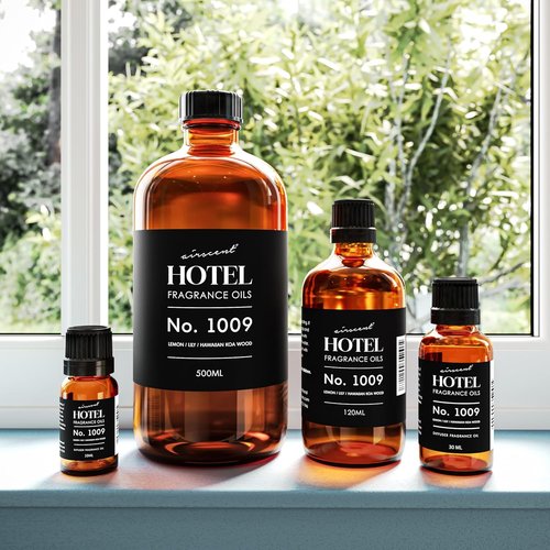 AirScent Hotel Diffuser Oil No. 1009 - Lemon Lily Hawaiian Koa Wood | Premium Fragrance Oil for Ultrasonic Diffusers - 120 mL Glass Bottle