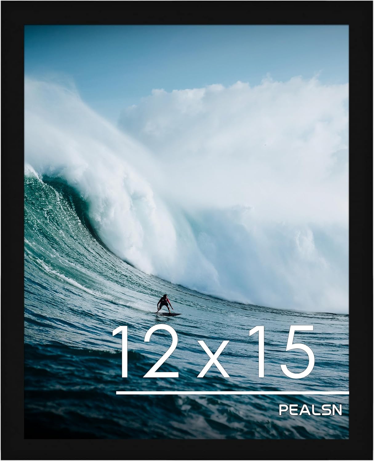 PEALSN 12x15 Black Picture Frame - Versatile Wall Mounting for Horizontal or Vertical Display | 1 Pack