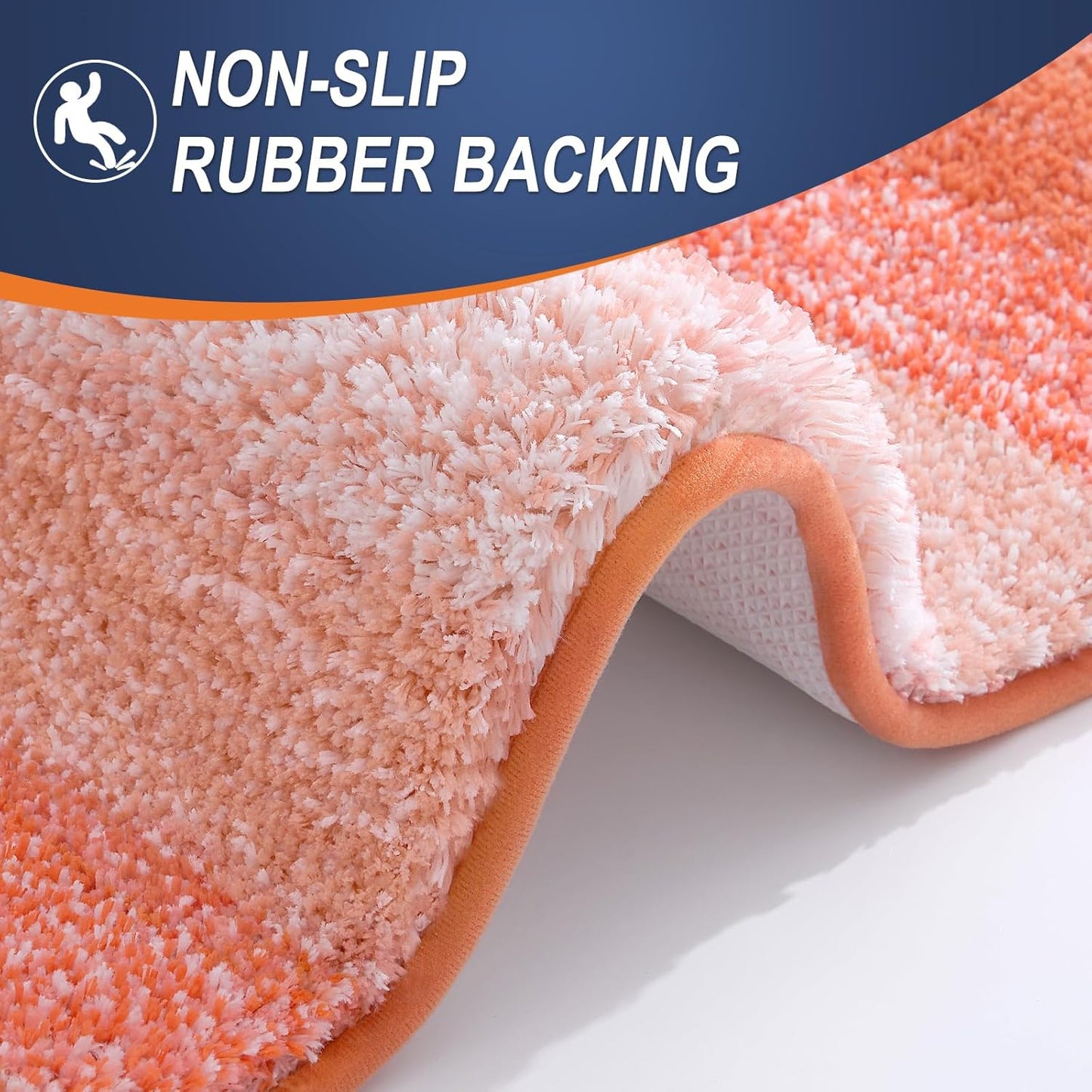 OLANLY Bathroom Runner Rug - Extra Soft, Absorbent Microfiber Mat | 59x20, Quick Dry, Washable, Coral