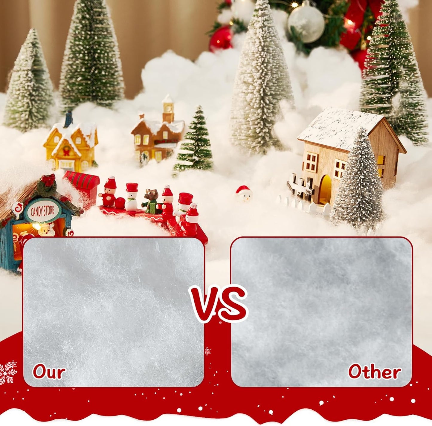 Skiennix 3pcs Artificial Snow | Soft Fluffy Snowflakes for Christmas Tree Decorations & Crafts