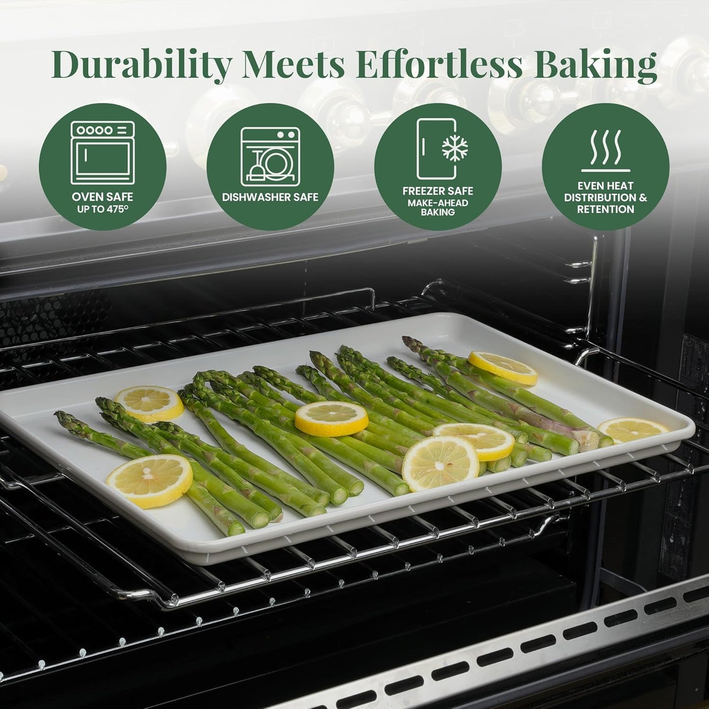 Larder & Vine 8-Piece Bakeware Set - Non-Stick Ceramic Finish | PFAS, PFOA, PTFE & BPA Free | French Gray