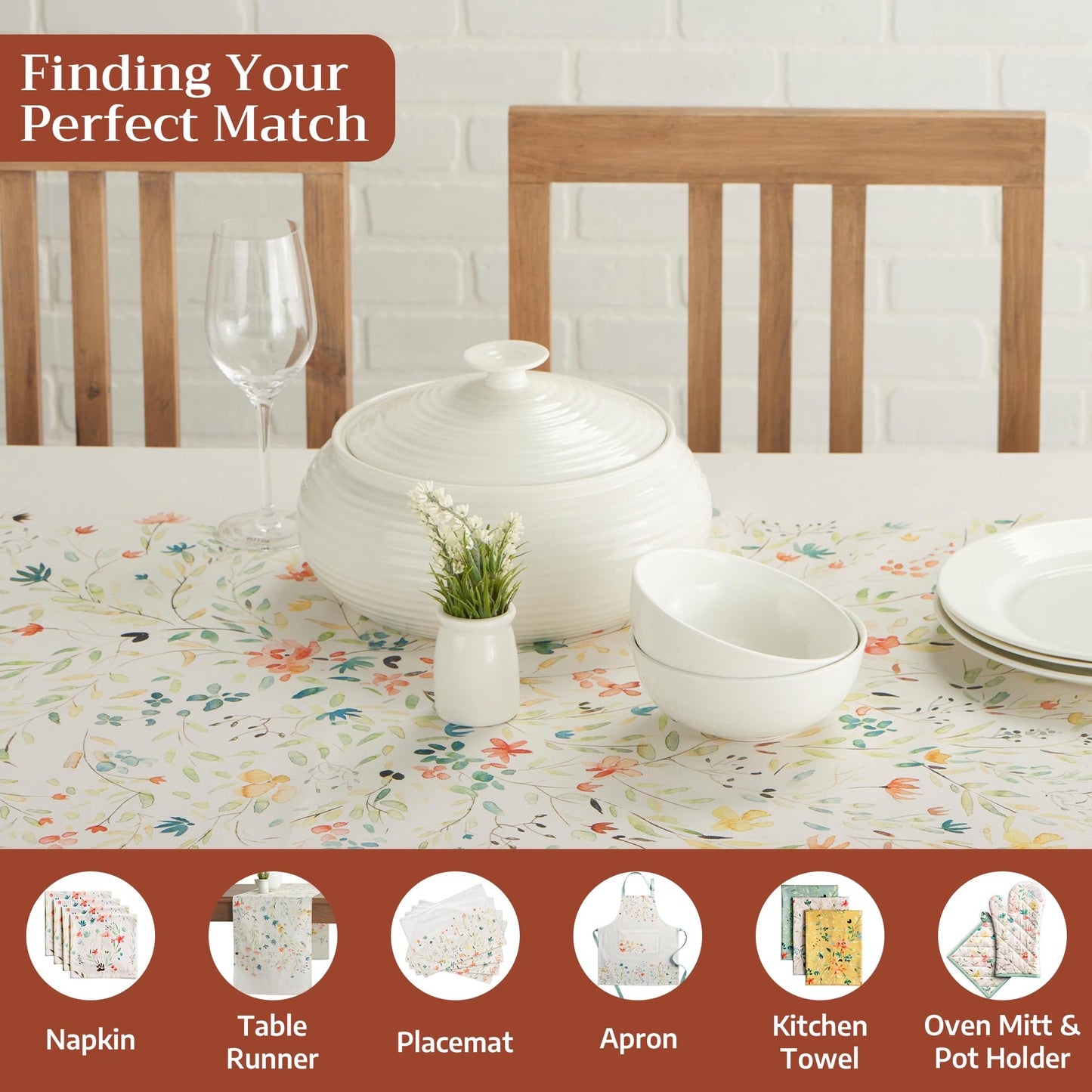 Maison d' Hermine Table Cloth Square Table 100% Cotton 54 x 54 Inches Tablecloth Reusable Decorative Everyday Use for Dining Room, Farmhouse, Home, Party, Festive & Wedding Spring Summer - Colmar
