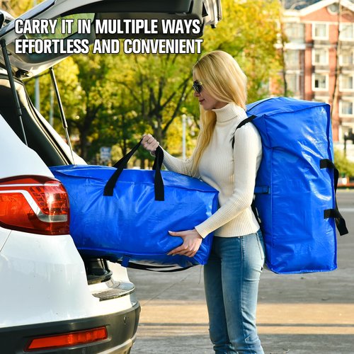 Heavy Duty Large Storage Bags, XL Blue Moving Bags for College Dorm Room Essentials, Moving Supplies Compatible with IKEA Frakta Cart, 4 Packs