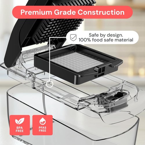 Fullstar Pro Chopper - 4-in-1 Vegetable Chopper & Spiralizer with Container | Clear Kitchen Essential